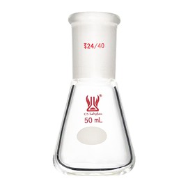 CS Labglass 50ml Erlenmeyer Flask with 24/40 Standard Taper Outer Joint, Borosilicate Glass, Chemistry Lab Glassware