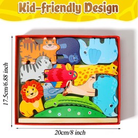 IhLux Stacking Game Wooden Toy, Balance Motor Skills Toy Made of Wood, Animals for Stacking Building Blocks, Children's Balance Game, Wooden Motor Skills Toy, Educational Games