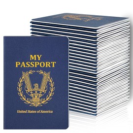 Kenburg 30Pcs Blank Passport Notebook Passport Books for Kids Blue Passport Notebook 4 x 5.5Inch Blank Passport Notebook Pretend Passports for Back to School Party School Theme Party Favors-Navy Blue
