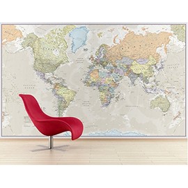 World Map Classic Mural 4-sheets