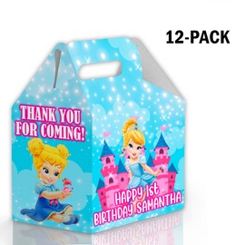 Princesses Candy Gable Box for Birthday Party Favors 12 Pack - 4.4x4.5in (Toddler Cinderlla)