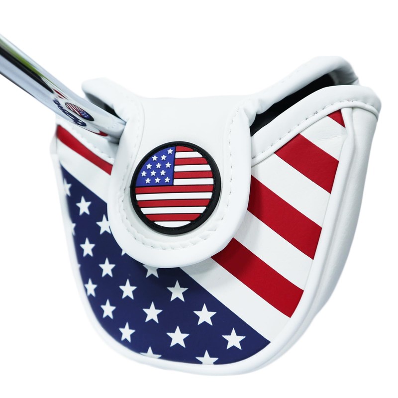 PU Leather USA Flag Golf Half Mallet Putter Club Cover