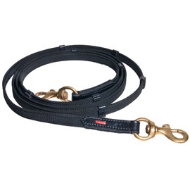 Karlslund Supergrip Rubber Reins, Black Brass, k382-Bla-Bra