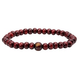 MILAKOO 6mm Wood Beaded Bracelet for Men Women Buddha Bracelet Elastic