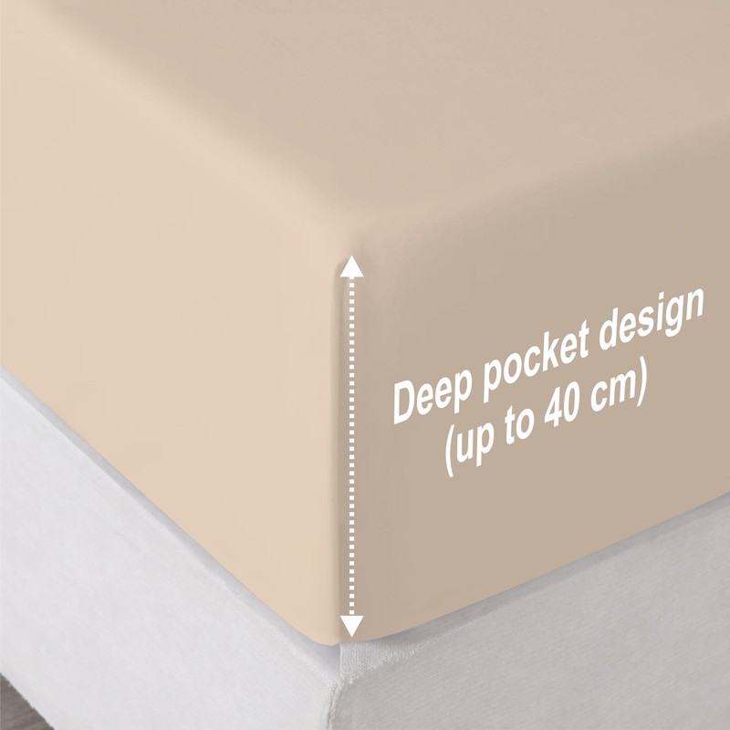 R&Z Extra Deep Polycotton Non Iron Fitted Sheet Easy Care