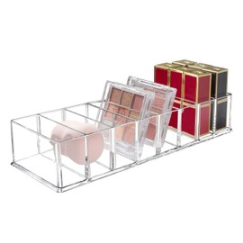 Grestar 8 Compartments Detachable Makeup Organizer, Acrylic Cosmetic Storage Jewelry Display Boxes, Clear Drawer Organizers Case for Dresser Vanity Bathroom