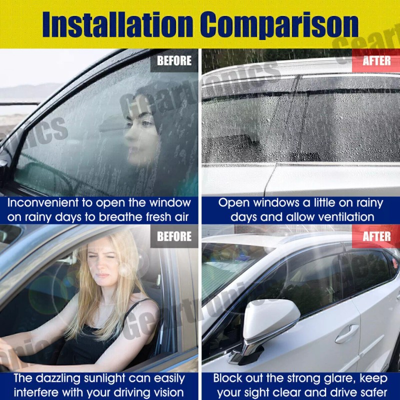 Gearzaar Window Visor Vent Rain Guard Deflector For 2006-2012 Lexus