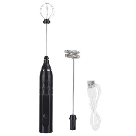 Electric Milk Frother USB Charging 3 Speeds Egg Beater Handheld Mixer Household SuppliesBlack