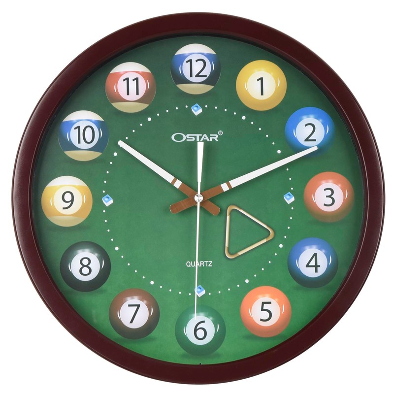 OSTAR Big Large Billiard Pool Ball Wall Clock, Battery Operated,