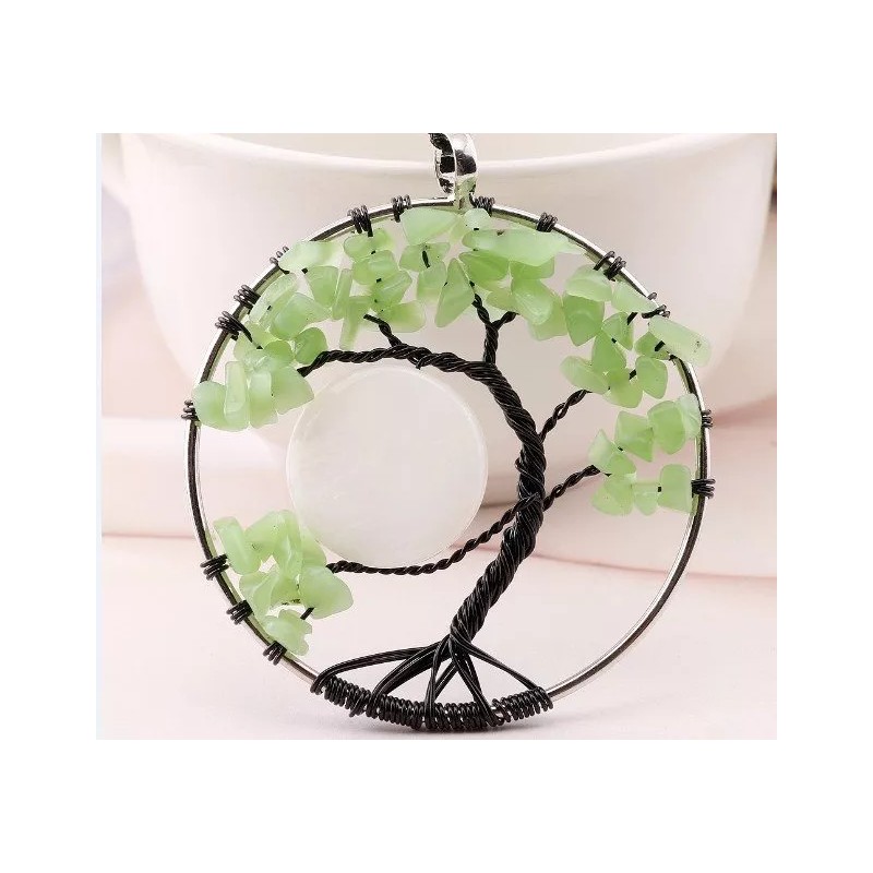 Veraly Collar Dije Árbol De La Vida Cuarzo Chakras Hecho