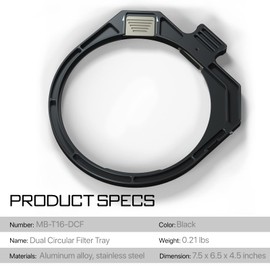 TILTA Dual Circular Filter Tray for Tilta Mirage Matte Box, Allows Mounting Multiple 95 mm Circular Filters MB-T16-DCF