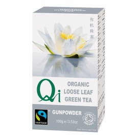 QI Herbal Health Organic Fairtrade Loose Leaf Gunpowder Tea 100g (Pack of 1)