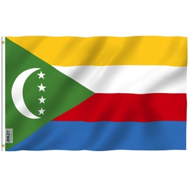 ANLEY Fly Breeze 3x5 Feet Comoros flag - Vivid Color and Fade Proof - Canvas Header and Double Stitched - Comorian Flags Polyester with Brass Grommets 3 X 5 Ft