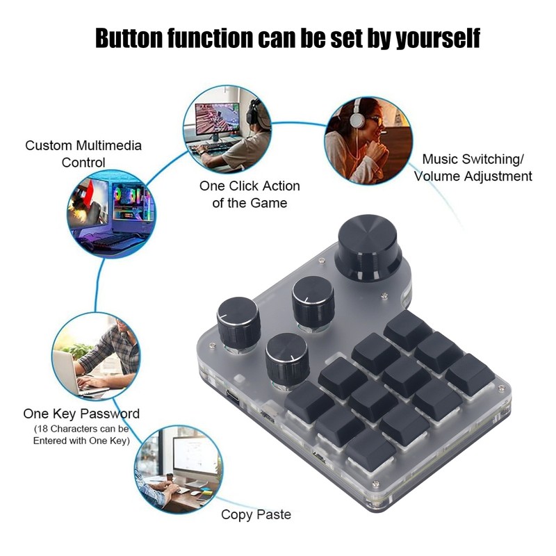 USB Mini Macro Mechanical Gaming Keyboard Programmable USB C BT