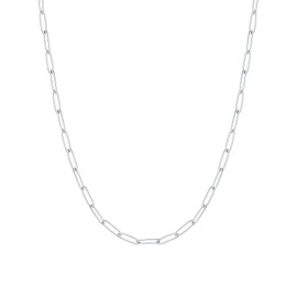 FOCALOOK Women's Necklace Stainless Steel Gold Plated Trombone Chain 3mm - Length 35cm/40cm/45cm/50cm/55cm/60cm (Without Gemstones), No gemstones