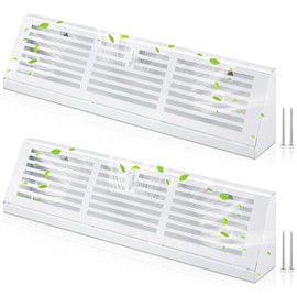 Yaocom 2 Pcs 18 Inch Baseboard Register Duct Opening Size Vent Covers for Home Floor Diffuser Wall Corner Baseboard Air Covers Floor Diffuser Including Screws Easy Installation, White