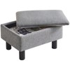 IBUYKE Storage Ottoman Footrest Stool with Linen Fabric, Rectangular, Flip