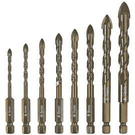 GOOMAND Glass Drill Bit, Tile Drilling, Carbide Blade Drill Bit, 4 Blades, Concrete Drill Bit [0.16, 0.2, 0.2, 0.2, 0.2, 0.3, 0.3, 0.31, 0.47, 0.37, 0.47, 0.47, 0.47, 0.47, 0.47, 0.47, 0.47, 0.47, 0.47, 0.47 inches (12 mm), Hex