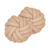Beliani Set of 2 Knot Cushions Modern Beige Bouclé Plush