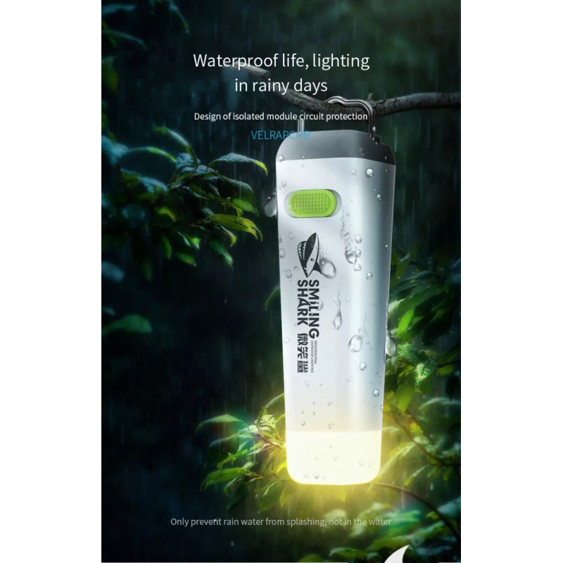 Smiling Shark Mini Linterna Shark2 Impermeable Doble Función Portátil