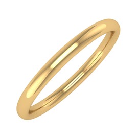 14K Yellow Gold 2mm Plain Wedding Band (Ring Size 5)