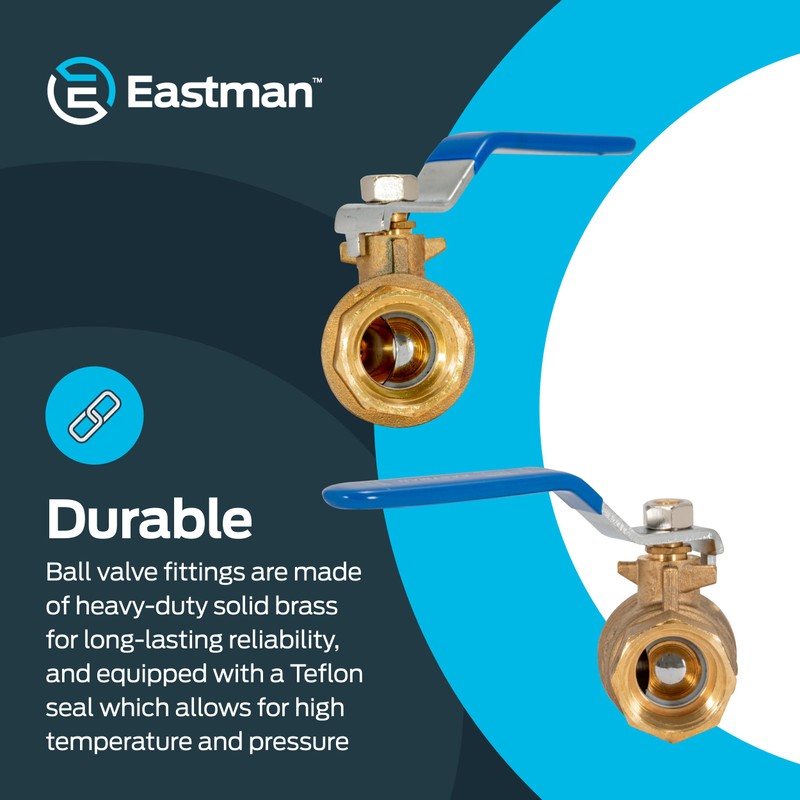 Eastman 3/4 Inch IPS Heavy Duty Full Port Ball Valve,