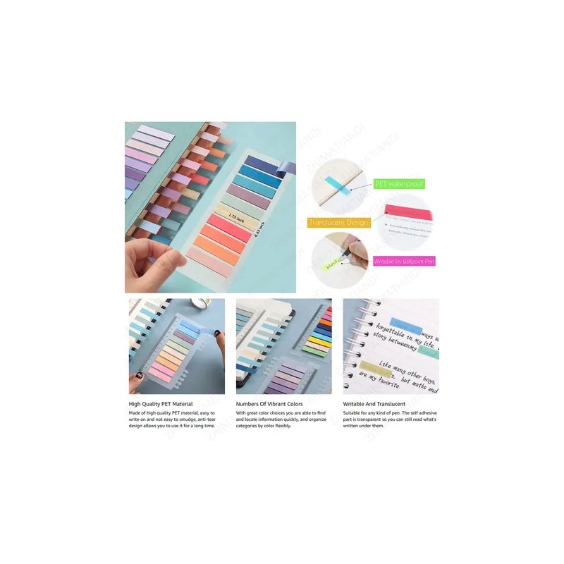 1200 Hojas Notas Adhesivas Neon Tipo Post-it 7.6x7.6cm Block