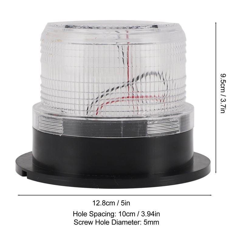 Solar Strobe Warning Safety Flashing Light Waterproof LED Emergency Warning