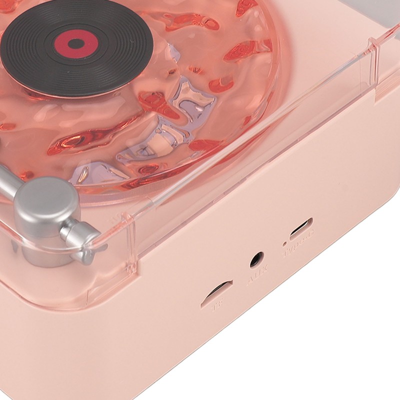 Record Player Style Bluetooth Speaker with Night Light and Time