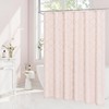 Craidlela Boho Light Pink Woven Fabric Shower Curtain with Tassel