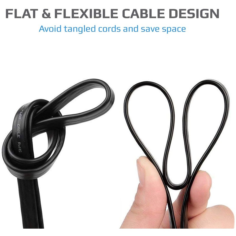 HUAZIZ Modular Cable Telephone Cable RJ11 Modular Cable Flat Cable