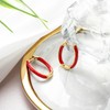 MESOVOR 18K Gold-Plated Hoop Earrings with Enamel Colour, U-shaped Small