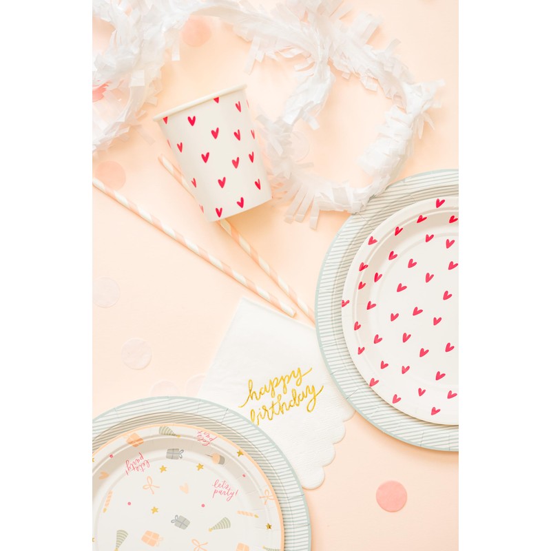 Sugar Paper Disposable Paper Cups, Party Supplies, Gold Dot Design,