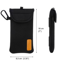 DOB SECHS Phone Sock, Neoprene Phone Pouch with x2 Carabiner, Lanyard, and Wrist Strap,for Hiking & Travelling, Fits Phones up to 6.5 Inches