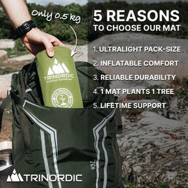 TRINORDIC Camping Sleeping Mat, Air Mattress, Ultralight Inflatable, Foldable, Super Light, One Man Air Mattress, Suitable for Outdoor Camping Man Air Mattress, Suitable for Outdoor Camping