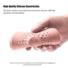 4 Pack Shower Drain Cover Hair Catcher, Silicone Hair Stopper with Suction Cup for Bathroom Shower Kitchen Bathtub