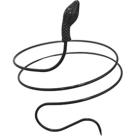 Snake Upper Arm Cuff Bracelet Open Upper Arm Bangle Bracelet Simple Adjustable Armband Jewelry for Women (Black, One Size)