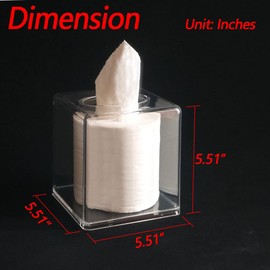Square Clear Acrylic Tissue Box Covers, Big Bathroom Facial Napkin Box Holders, Table Clear Dryer Sheet Dispenser for Bathroom, Kitchen and Cars