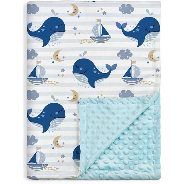 Whale Kid Blanket for Boys or Girl 30x40 - Soft