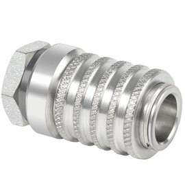 PD222 Test Port and Diagnostic Equipment Quick Couplings (SAE J1502 / ISO 15171-1), Push to Connect - PD Series Couplers,1/8" Body Size, 1/8"-27 NPTF Thread Size, 1.67" Length…