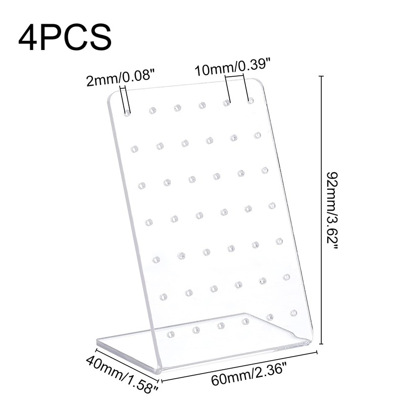 PandaHall 4 Pack Earring Holder, 42 Holes Stud Earrings Display