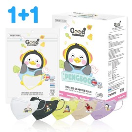 Good Manners [골라담기 1+1] 굿매너 펭수 새부리형 캐릭터 유아 컬러 마스크 25매+25매 [Choose and Take 1+1] Good Manner Pengsoo Beak-shaped Character Kids Color Mask 25 pcs + 25 pcs