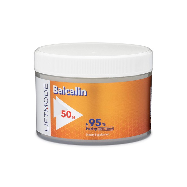 LiftMode Baicalin Powder Supplement - 95% Pure, Chinese Skullcap, Baical Skullcap Root Powder, Huang Qin Scutellaria | Vegetarian, Vegan, Non-GMO, Gluten Free - 50 Grams (500 Servings)