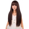 PATTNIUM Long Brown Wig with Bangs for Kids Child Mixed