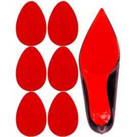 CZBYXA12 Non Slip Shoe Pads for Bottom of Shoes,Red Bottoms Shoe Sole Protector,Red Bottom Protectors,Anti Slip Shoe Grips on Bottom of Shoes,Shoe Grips for Heels Anti Slip (4.3"x3",6 Pcs Flat-Red)