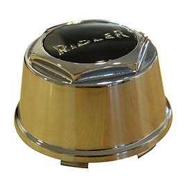 Ridler 675 5 Spoke Chrome Wheel Rim Snap in Center Cap Black Logo C10675