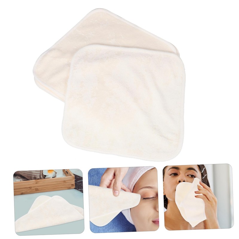 COLLBATH Face Cleaning Towels Set Exfoliating Body Scrubbers Bamboo Fiber