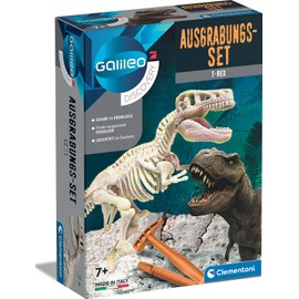 Clementoni Galileo Discovery – Ausgrabungs-Set T-Rex, Ausgraben von Dinosaurier-Fossilien mit Hammer & Meißel, für kleine Forscher, Spielzeug für Kinder ab 7 Jahren von Clementoni 69404