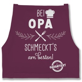 Shirtracer - Apron - Men's 1 - Kitchen Apron with Grandpa schmeckts am Besten I Grandpa Gift Cooking Apron I Cooking Apron Grandpa I Grandpa Kitchen Apron I Christmas Gifts for Grandpa I Gift Grandpa