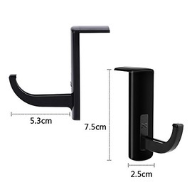 Mudder - Juego de 4 ganchos para monitor y audífonos, soporte para monitor, soporte para auriculares, gancho calcomanía, color negro
